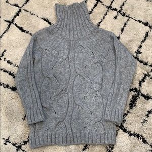 Grey Chunky Knit Longsleeve Turtleneck Sweater
